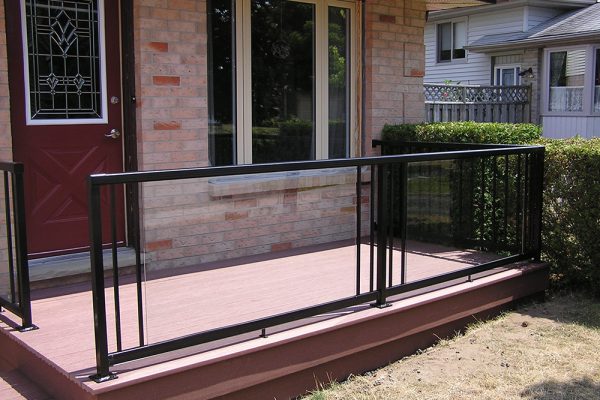 Custom Glass/Picket Rail in Flat Black