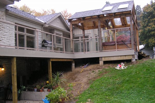 Custom Height Glass Railing in WeatherRail Tan